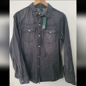 NEW Wild Fable Dark Grey Denim Top Women’s Size Small